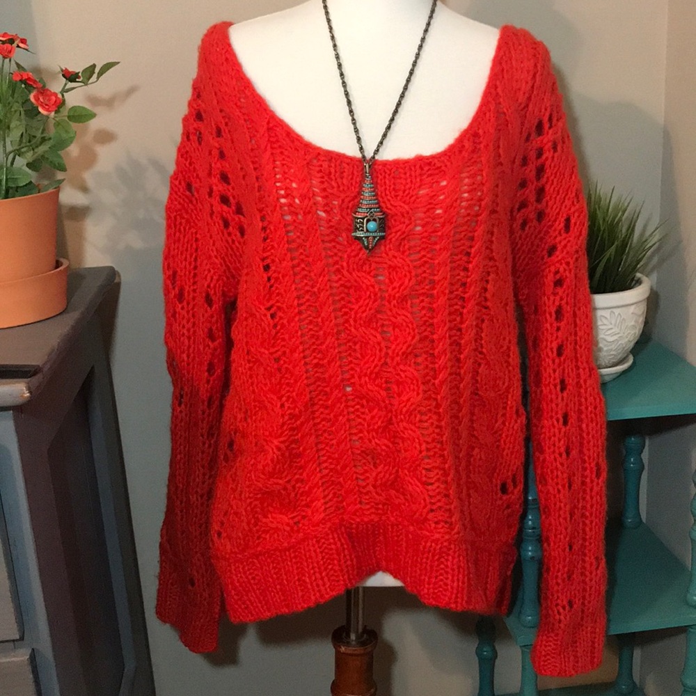 Free People Cable knot sweater